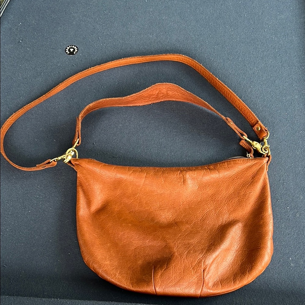Clare V Tan Moyen Messenger Crossbody Leather Bag